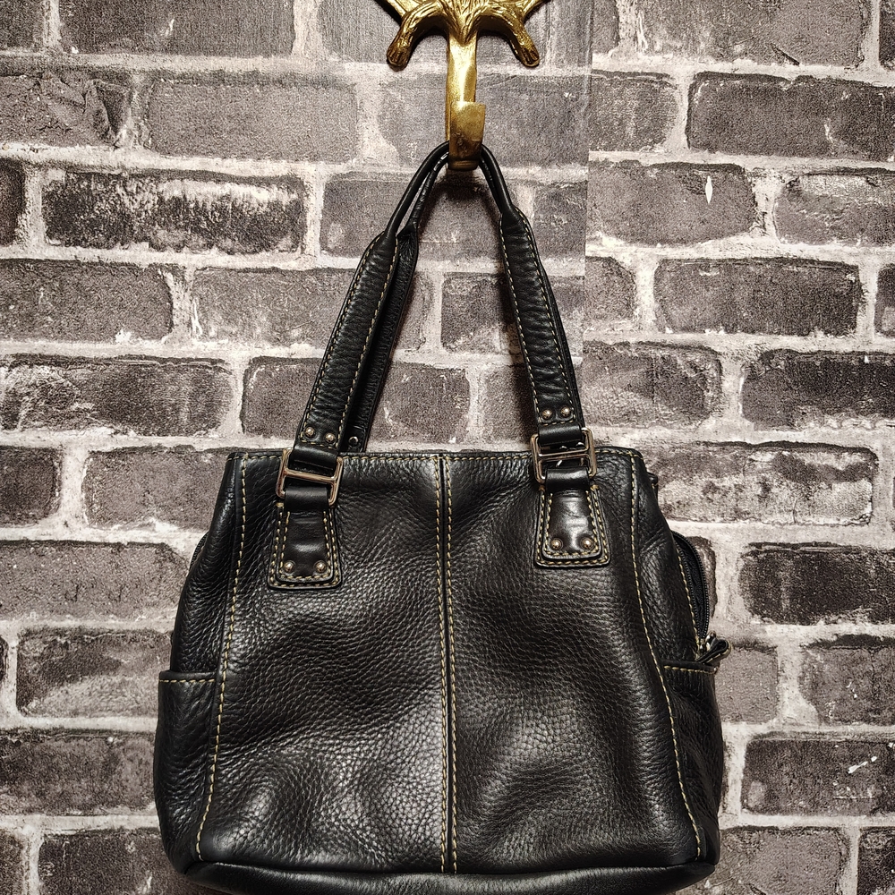 Elegant Black Leather Tote Bag